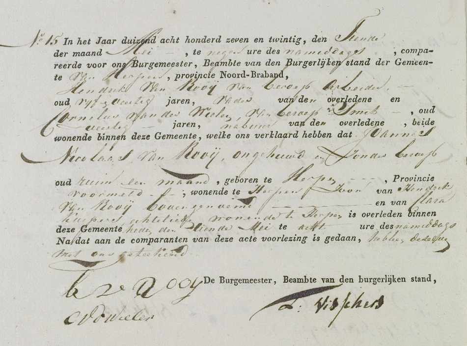 Johannes Nicolaas oorlede